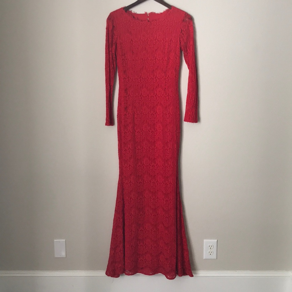 JS Lace Long Sleeve Mermaid Gown